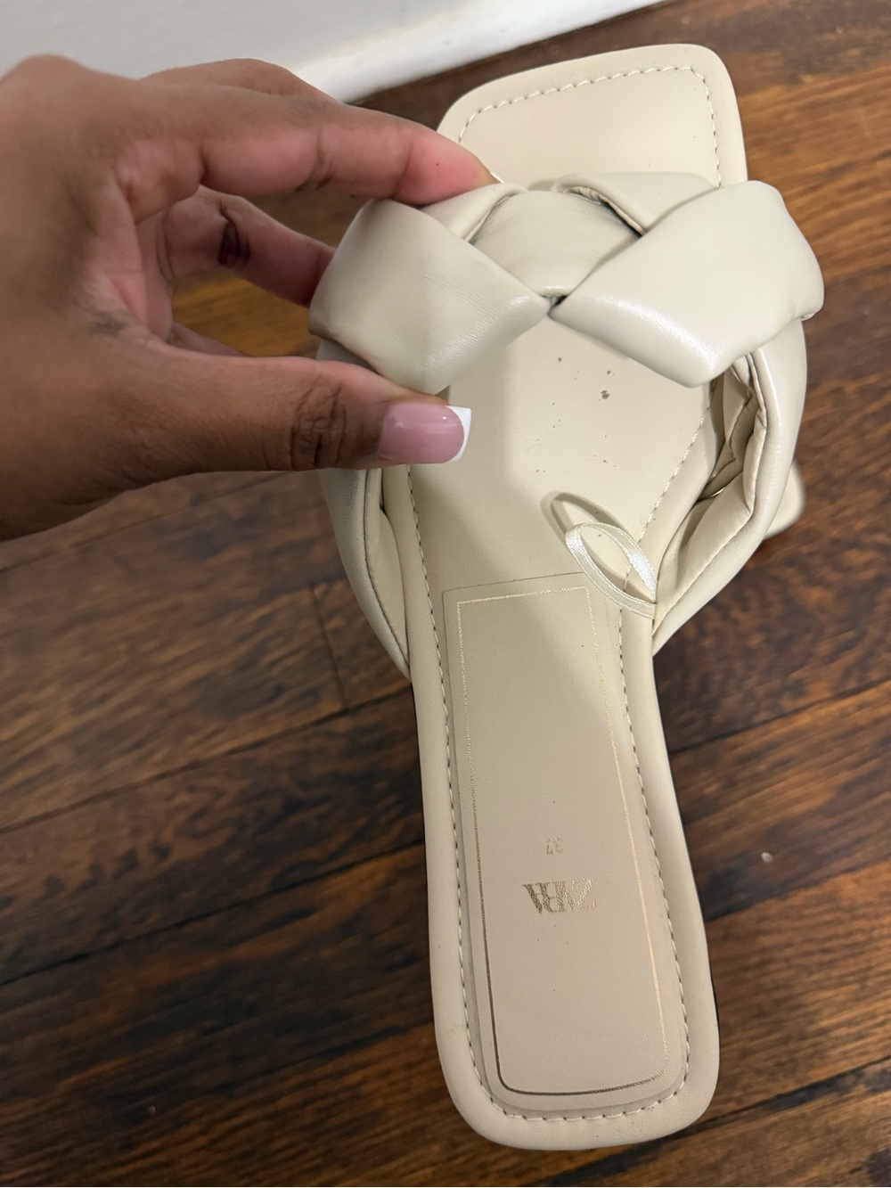 Zara Braided Slide Sandals - Beige/Cream EU 37 - Picture 4 of 7